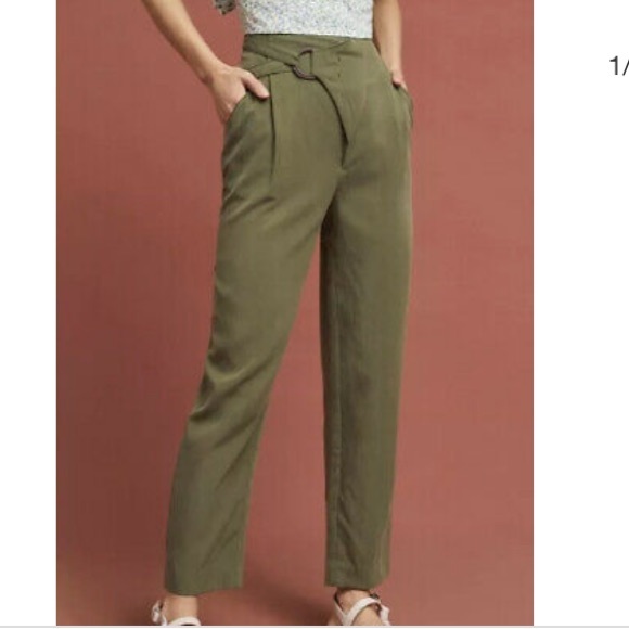 Anthropologie Pants - Anthropologie Cupro Wrap pants green size M